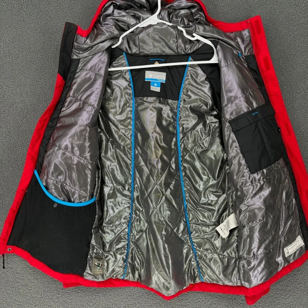 Columbia Titanium Omni-Heat Red Black Ski Jacket Youth XL 18/20 Waterproof
